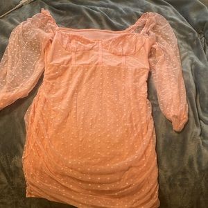 Mesh pink dress off the shoulder beautiful dress only worn maybe once